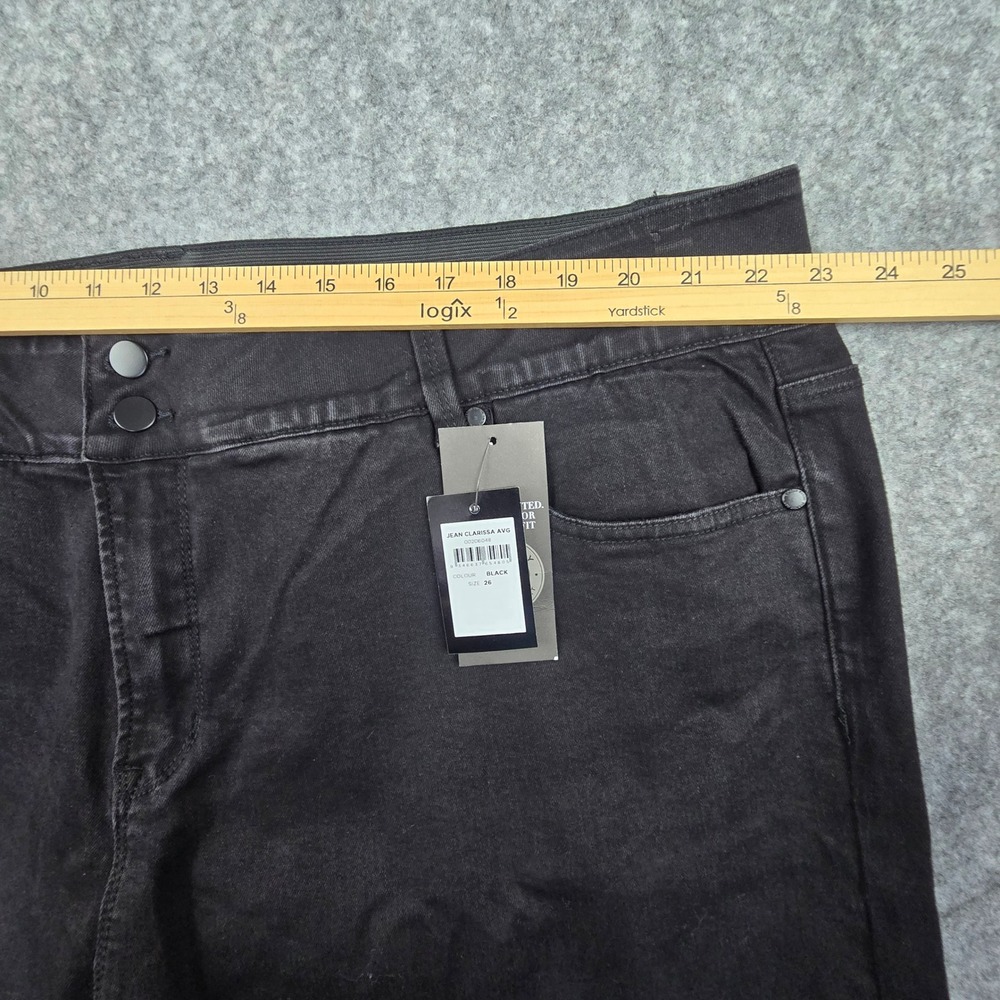 Avenue Clarissa Jeans Womens 26‎ Black Bootcut Elastic Comfort Waist NWT - Picture 5 of 9